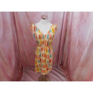 Anthropologie Dress Women Medium Multicolor Lilka Painter’s Palette Cutout